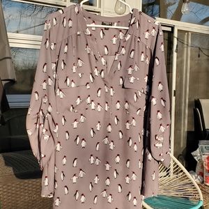 Grey penguin blouse